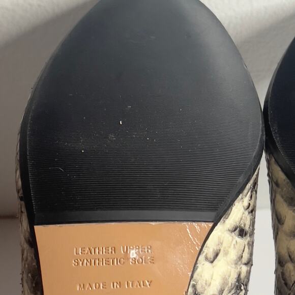 Napoleoni Made in Italy Snakeskin Pattern Leather Zippered Ankle Boot Size 6.5 - Picture 9 of 15